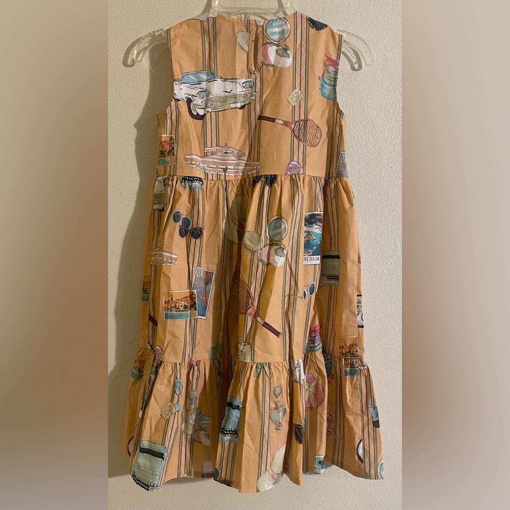 GENTILE CATONE - Girl’s Frida Dress Travelling With Mum Orange - Size: 8. - Picture 4 of 4